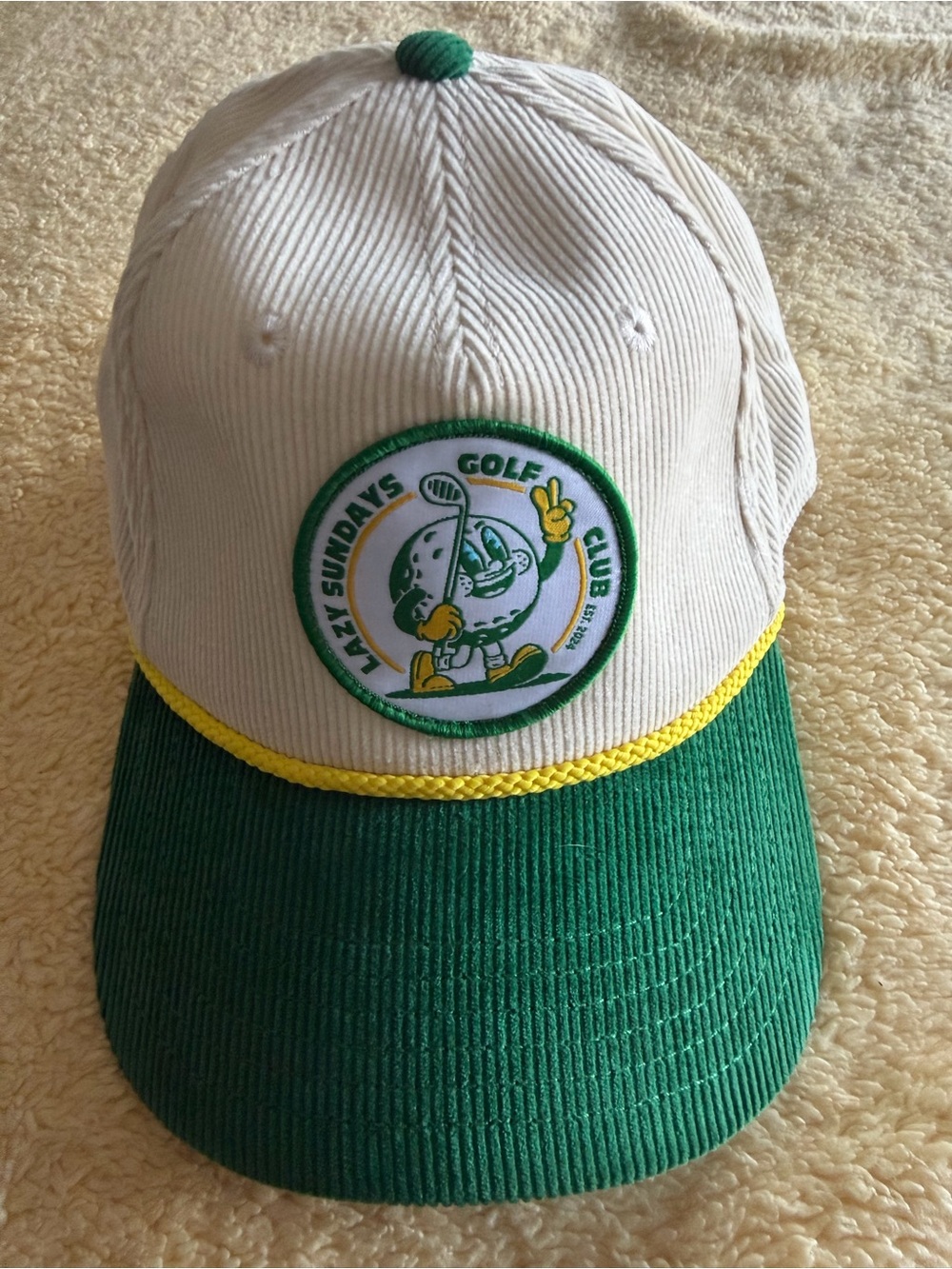Lazy‎ Sundays Golf Club Corduroy Hat SnapBack Rope NEW